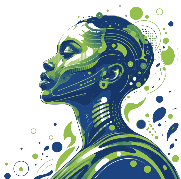 Technology portrait illustration