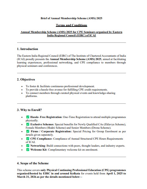 AMS Scheme - T&C